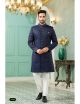 Blue Indo-Western With Aligadhi Pant