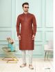 Brown Jacquard Men's Kurta With Pant