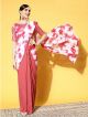 Pink Beautiful Designer Printed Lycra Ready To Wear Saree