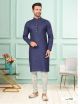 Blue Cotton Men's Kurta With Pant