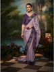 Violet fancy saree with embroidery work