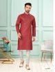 Maroon Cotton Men's Kurta With Pant