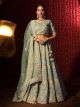 Turquoise Organza Wedding Lehenga Choli