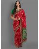 Red Vichitra Silk Traditional Saree