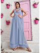 Sky Blue Naira Cut Suit With Palazzo