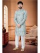 Shades of green semi indowestern with pollo pant