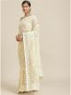 Pearl White Beautiful Net With Heavy Embroidery Work Saree