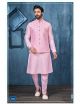 Pink Kurta Pajama with Nehru Jacket