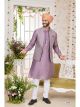 Dark Onion Men 3 Pcs Jacket Kurta Set