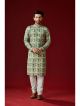 Green Designer Printed Kurta Pajama