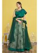Emerald Green Jacquard Silk Wedding Lehenga Choli