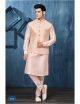 Peach Kurta Pajama with Nehru Jacket