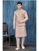 Light Beige Kurta Pajama with Nehru Jacket