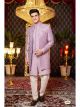 Light Purple 3 Pcs Indo Western For Men