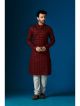 Maroon Designer Printed Kurta Pajama