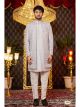 Grey 3 Pcs Indo Western For Men