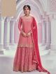 Nidhi Shah Peach Embroidered Sharara Suit