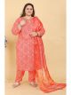 Orange Plus Size Pant Style Suit