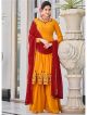 Mustard Anarkali Sharara Suit