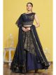 Navy Blue Taffeta silk, Fancy Lycra Wedding Lehenga Choli