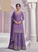 Nidhi Shah Violet Embroidered Sharara Suit