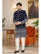 Shaded Blue Black Indo Western For Men