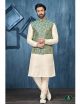 Green Kurta Pajama With Modi Jacket
