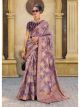 Purple Jacquard Silk Saree