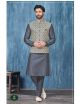 Dark Grey Kurta Pajama With Modi Jacket