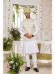 Off White Men 3 Pcs Jacket Kurta Set