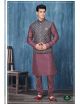 Wine Kurta Pajama With Modi Jacket