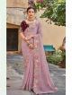 Light Pink Floral Embroidery Fancy Saree