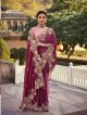 Rose Pink Floral Embroidery Fancy Saree