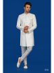White Semi Indo Western with Aligadhi Pant