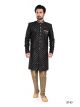 Black Semi Indo Western with Aligadhi Pant