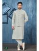 Grey Kurta Pajama With Modi Jacket