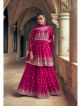Magenta Short Anarkali With Skirt Designer Punjabi Suit