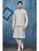 Grey Kurta Pajama With Modi Jacket