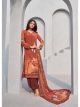 Orange Crepe Digital Printed Suit