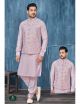 Light Onion Kurta Pajama With Modi Jacket