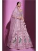 Peach Soft Net Wedding Lehenga