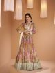 Pink Floral Printed Gown With Dupatta