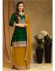 Green Short Frock Sharara Suit