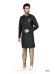 Bottle Green Semi Indo Western with Aligadhi Pant