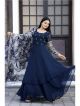 Navy Blue Embroidered Gown With Dupatta