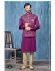 Purple Kurta Pajama With Modi Jacket