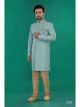 Sky Blue Semi Indo Western with Aligadhi Pant