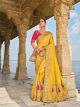 Mustard Crepe Wedding Saree