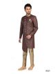 Wine Semi Indo Western with Aligadhi Pant