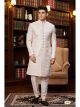 Gold Imported Jacquard Silk Nawabi Sherwani